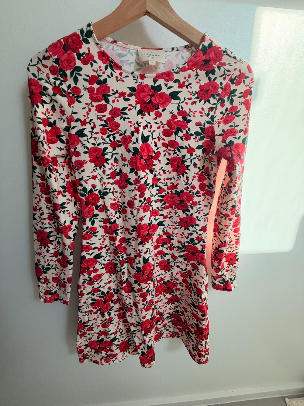 Sézane Divia Dress Cream Red Roses Floral Mini - Picture 4 of 6